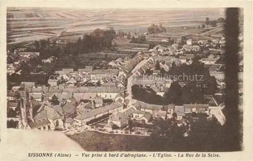AK / Ansichtskarte Sissonne LAON 02 Aisne Vue panoramique Eglise Rue de la Selve vue aérienne