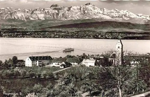 AK / Ansichtskarte Hagnau Bodensee Panorama Kirche