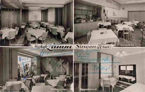 AK / Ansichtskarte SINGEN Hohentwiel BW Hotel Lamm Speisesaal Gaststube Wintergarten Doppelzimmer