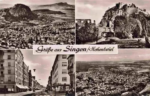 AK / Ansichtskarte SINGEN Hohentwiel BW Fliegeraufnahmen Festung Strasse