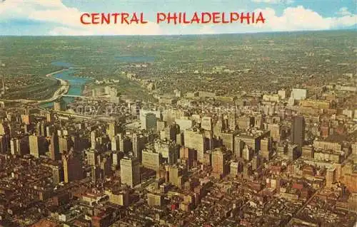 AK / Ansichtskarte PHILADELPHIA  Pennsylvania USA Fliegeraufnahme mit Schuylkill River