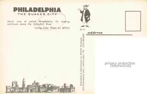 AK / Ansichtskarte PHILADELPHIA  Pennsylvania USA Fliegeraufnahme mit Schuylkill River
