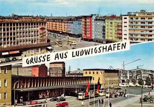 AK / Ansichtskarte LUDWIGSHAFEN  Rhein Stadtblick Bahnhof