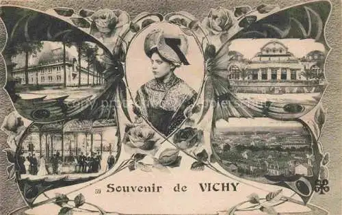 AK / Ansichtskarte VICHY 03 Allier Hôtel du Lilas vue panoramique Costumes