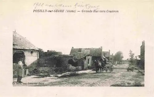 AK / Ansichtskarte Pouilly-sur-Serre LAON 02 Aisne Grande Rue vers Couvron Truemmer 1. Weltkrieg Feldpost