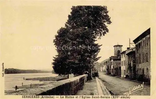AK / Ansichtskarte Serrieres 07 Ardeche La Rhone et l'Eglise Saint Sornin
