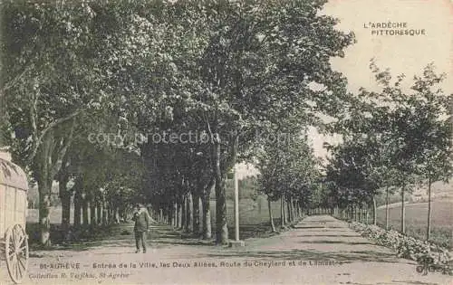 AK / Ansichtskarte St-Agreve Tournon 07 Ardeche Entree de la Ville les Deux Allees Route du cheylard et de Lamastre