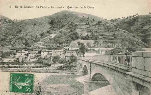 AK / Ansichtskarte Saint-Laurent-du-Pape Le Pont et Quartier de la Gare