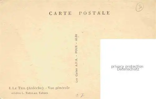 AK / Ansichtskarte Le Teil Privas 07 Ardeche Vue generale