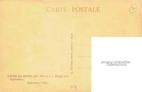 AK / Ansichtskarte Digne-les-Bains 04 Alpes-de-Haute-Provence Digue des Epinettes