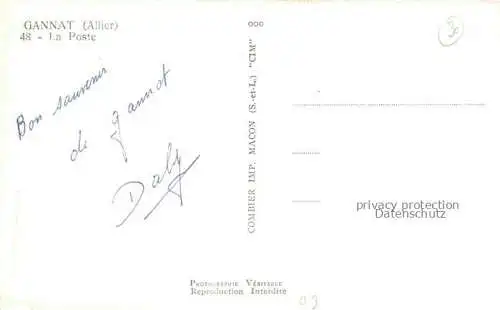 AK / Ansichtskarte Gannat Vichy 03 Allier La Poste