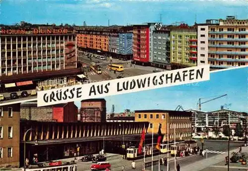 AK / Ansichtskarte LUDWIGSHAFEN  Rhein Stadtblick Bahnhof