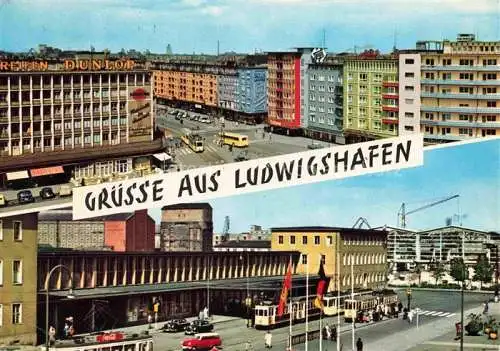 AK / Ansichtskarte LUDWIGSHAFEN  Rhein Stadtblick Bahnhof
