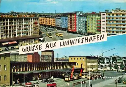 AK / Ansichtskarte LUDWIGSHAFEN  Rhein Stadtblick Bahnhof