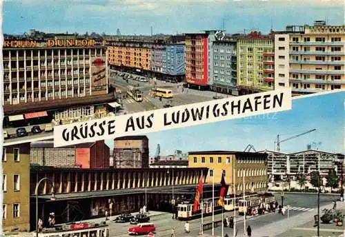 AK / Ansichtskarte LUDWIGSHAFEN  Rhein Stadtblick Bahnhof