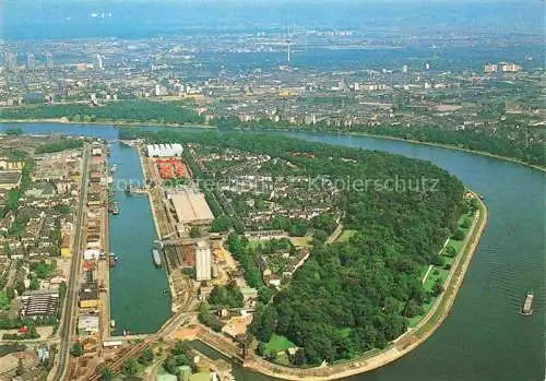 AK / Ansichtskarte LUDWIGSHAFEN  Rhein Fliegeraufnahme mit Stadtpark und Luitpold Hafen