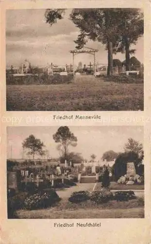 AK / Ansichtskarte Menneville LAON 02 Aisne Friedhof Menneville und Friedhof Neufchatel