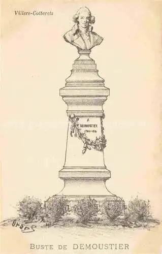 AK / Ansichtskarte Villers-Cotterets SOIssONS 02 Aisne Buste de Demoustier