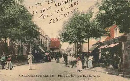 AK / Ansichtskarte Varennes-sur-Allier VICHY 03 Allier Place de l'Eglise et Rue de Paris