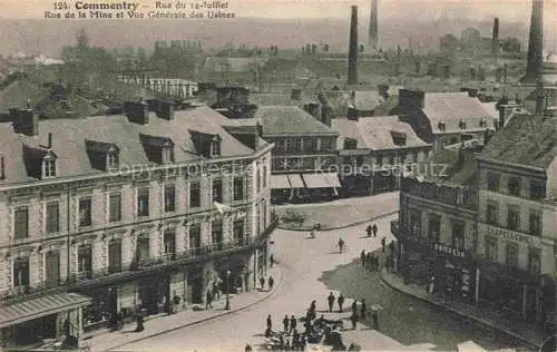 AK / Ansichtskarte Commentry Montlucon 03 Allier Rue du 14 Juillet Rue de la Mine et Vue generale des Usines