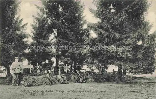 AK / Ansichtskarte Montgarni Montgarny Laon 02 Aisne Heldengraeber deutscher Krieger im Schlosspark