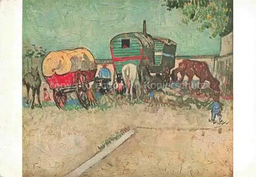 AK / Ansichtskarte GOGH van Vincent (1853-1890) Kuenstlerkarte Zigeunerlager 