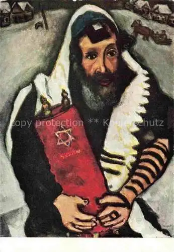 AK / Ansichtskarte CHAGALL Marc (1887-1985) Kuenstlerkarte Rabbi with thora