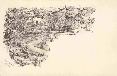 AK / Ansichtskarte Milseburg Hilders Hessen Panoramakarte Zeichnung