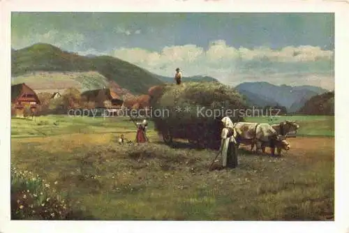 AK / Ansichtskarte HOFFMANN  Heinrich Kuenstlerkarte Heuernte im Schwarzwald