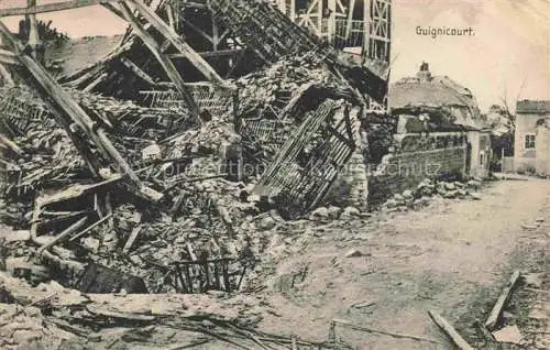 AK / Ansichtskarte Guignicourt-sur-Aisne LAON 02 Aisne Maisons détruites Grande Guerre Truemmer 1. Weltkrieg Pruefstempel Feldpost