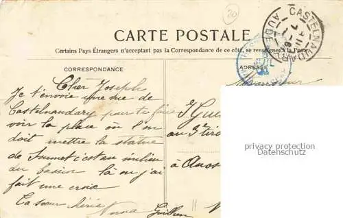AK / Ansichtskarte Castelnaudary Carcassonne 11 Aude Un coin de Square Victor Hugo Eglise