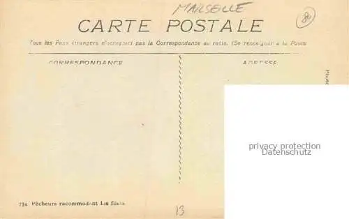 AK / Ansichtskarte MARSEILLE 13 Pêcheurs racommodent les filets