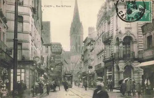 AK / Ansichtskarte CAEN 14 Rue Saint-Fierre Tram Eglise