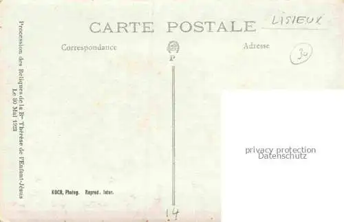 AK / Ansichtskarte LISIEUX 14 Calvados Procession des Reliques de la B. Thérèse de l'Enfant-Jésus