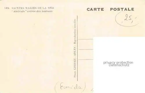 AK / Ansichtskarte Saintes-Maries-de-la-Mer 13 Bouches-du-Rhone Abrivado arrivée des taureaux