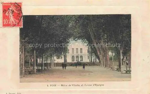 AK / Ansichtskarte FOIX 09 Ariege Allée de Vilotte et Caisse d'Epargne