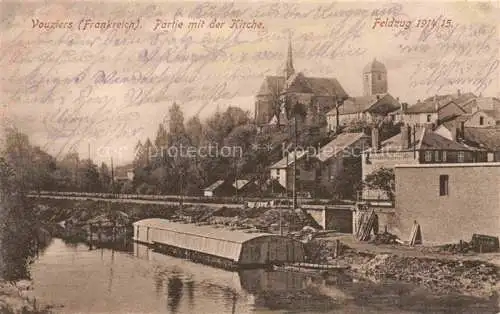 AK / Ansichtskarte VOUZIERS Aisne 08 Ardennes Teilansicht mit Kirche Feldzug 1914/15 1. Weltkrieg