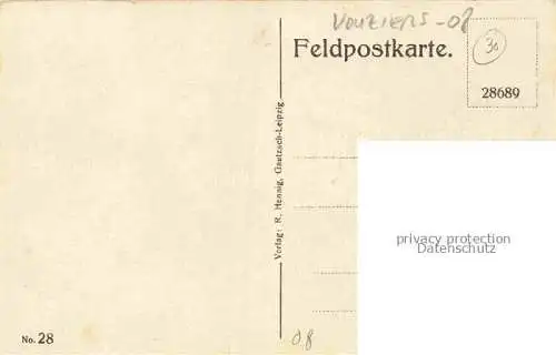 AK / Ansichtskarte VOUZIERS Aisne 08 Ardennes Heldengrab gefallener deutscher Kameraden Feldzug 1914-16 Feldpost No. 28