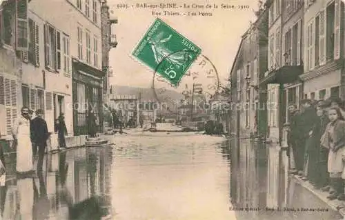 AK / Ansichtskarte Bar-sur-Seine Troyes 10 Aube La Crue de la Seine 1910 Rue Thiers et les ponts