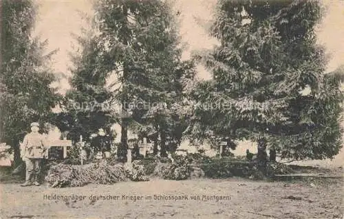 AK / Ansichtskarte Montgarni Montgarny Laon 02 Aisne Heldengraeber deutscher Krieger im Schlosspark