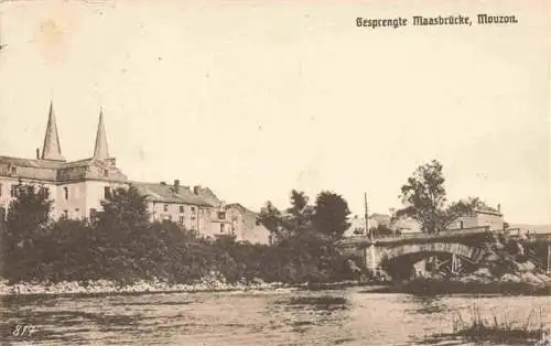 AK / Ansichtskarte Mouzon SEDAN 08 Ardennes Gesprengte Maasbruecke 1. Weltkrieg