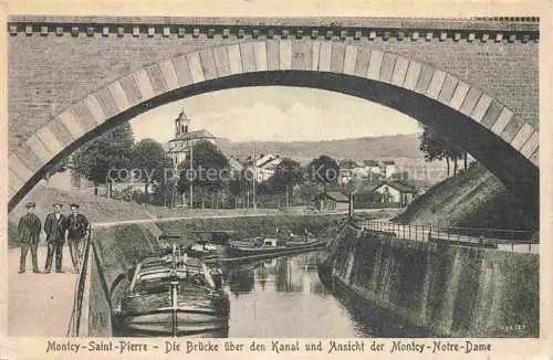 AK / Ansichtskarte Montcy-Saint-Pierre Charleville-Mezieres 08 Ardennes Bruecke ueber den Kanal Montcy-Notre-Dame