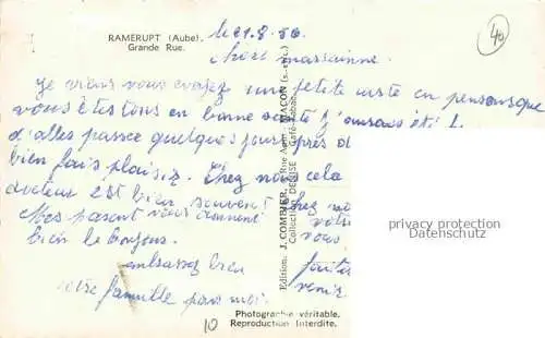 AK / Ansichtskarte Ramerupt Troyes 10 Aube Grande Rue