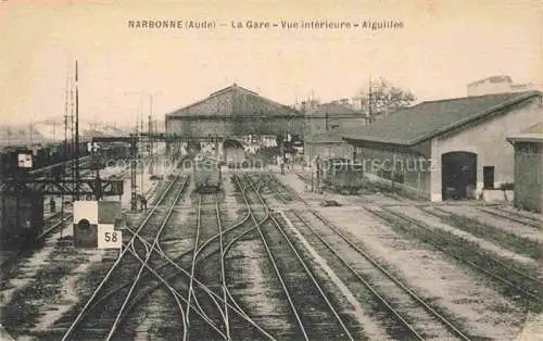 AK / Ansichtskarte NARBONNE 11 Aude La Gare vue intérieure aiguilles