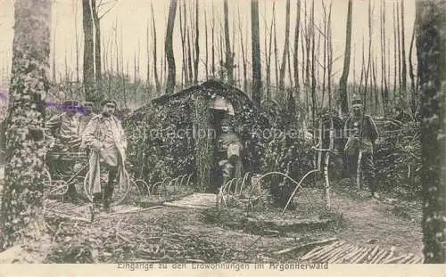 AK / Ansichtskarte Argonnen Region 51 Marne Eingaenge zu den Erdwohnungen im Argonnenwald