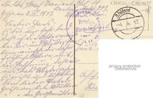 AK / Ansichtskarte Chatel-Censoir Kriegerdenkmal eingeweiht am 2.1.1916