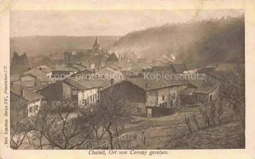 AK / Ansichtskarte Chatell Chatel-Chehery Vouziers 08 Ardennes Ort von Cornay gesehen Stempel Sanitaetskompagnie