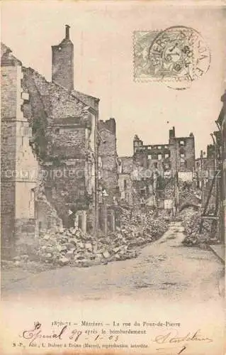 AK / Ansichtskarte Mezieres CHARLEVILLE-MEZIERES 08 Ardennes Rue du Pont-de-Pierre après le bombardement