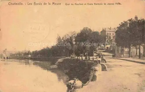 AK / Ansichtskarte CHARLEVILLE -MEZIERES 08 Ardennes Aux bords de la Meuse Quai du Moulinet Ecole Normale de Jeunes Filles