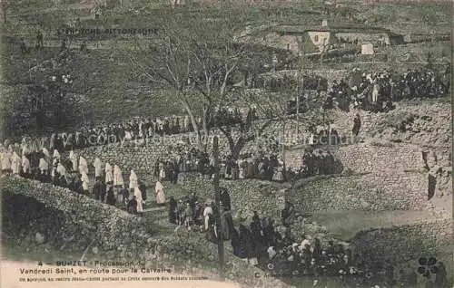 AK / Ansichtskarte Burzet Largentiere 07 Ardeche Procession du Vendredi Saint en route pour le Calvaire